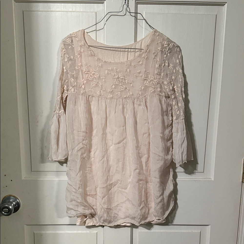 Silk lace boho top
